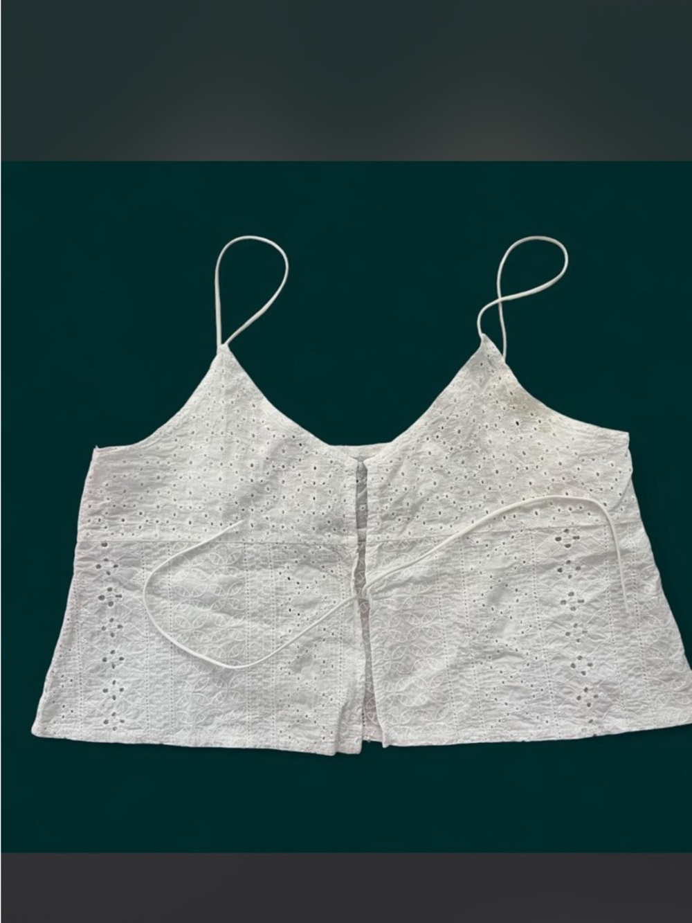 White Eyelet Spaghetti Strap Tank Top